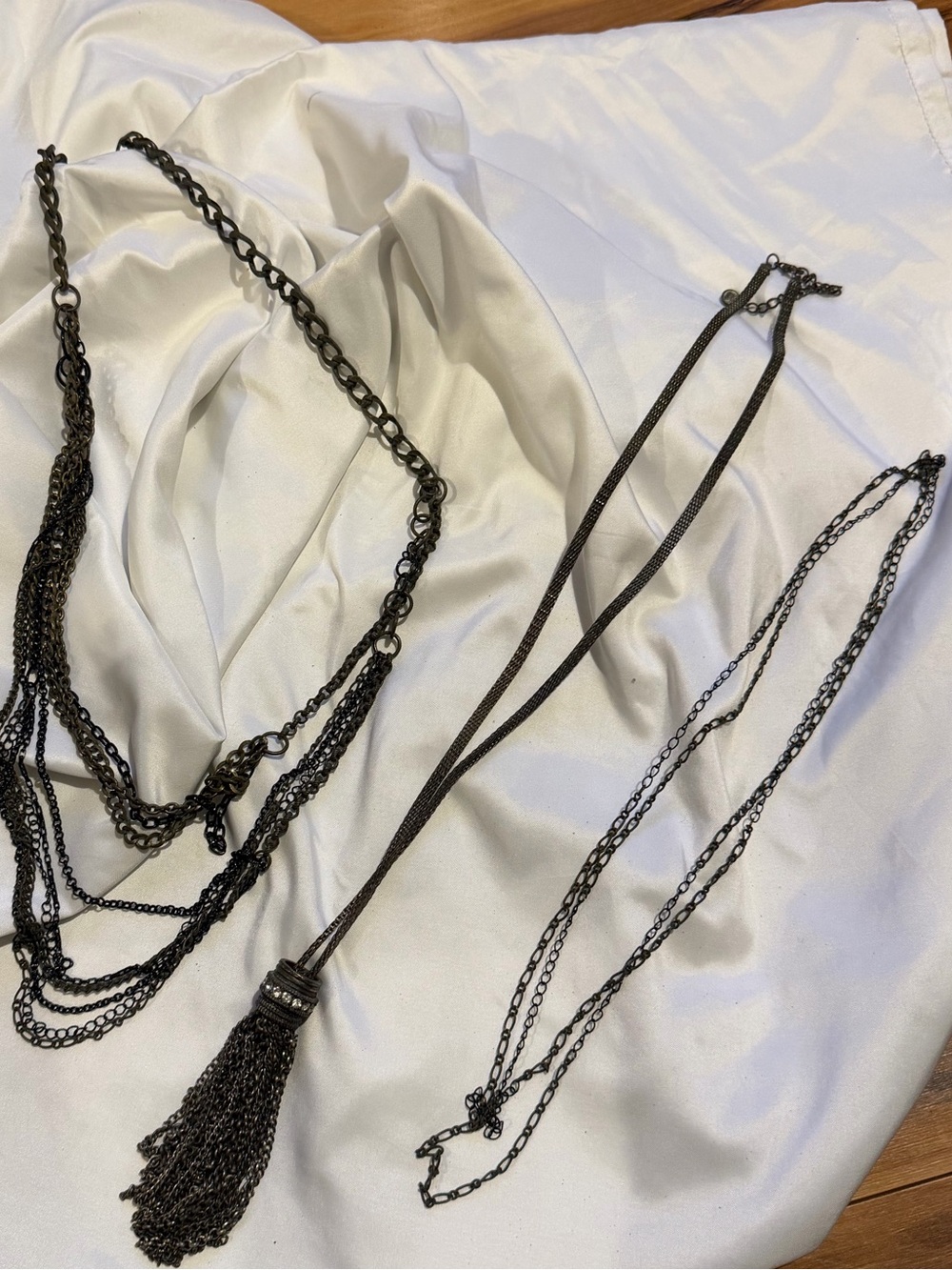 Black Multi-Chain Tassel Necklaces (3) - Women Jewelry